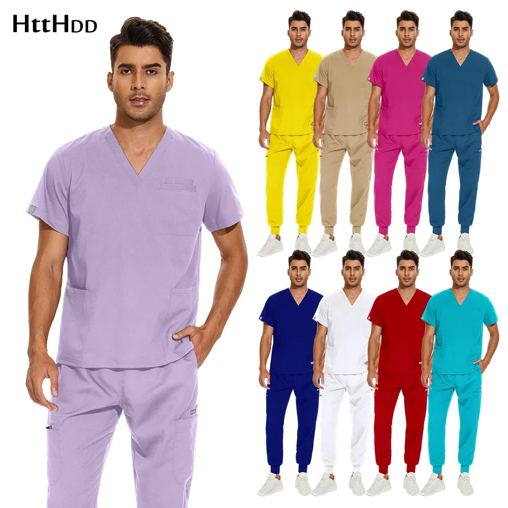 Medical Lab Equipment - ユニセックス医療看護師セット、医師と看護ユニフォーム、低木トップ、ジョガーセット、実験室、獣医作業服、売れ筋