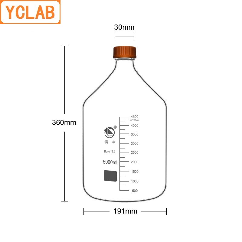 YCLAB 5000 ミリリットル試薬ボトル 5L ネジ口ブ - Medical Lab Equipment のレビューと価格