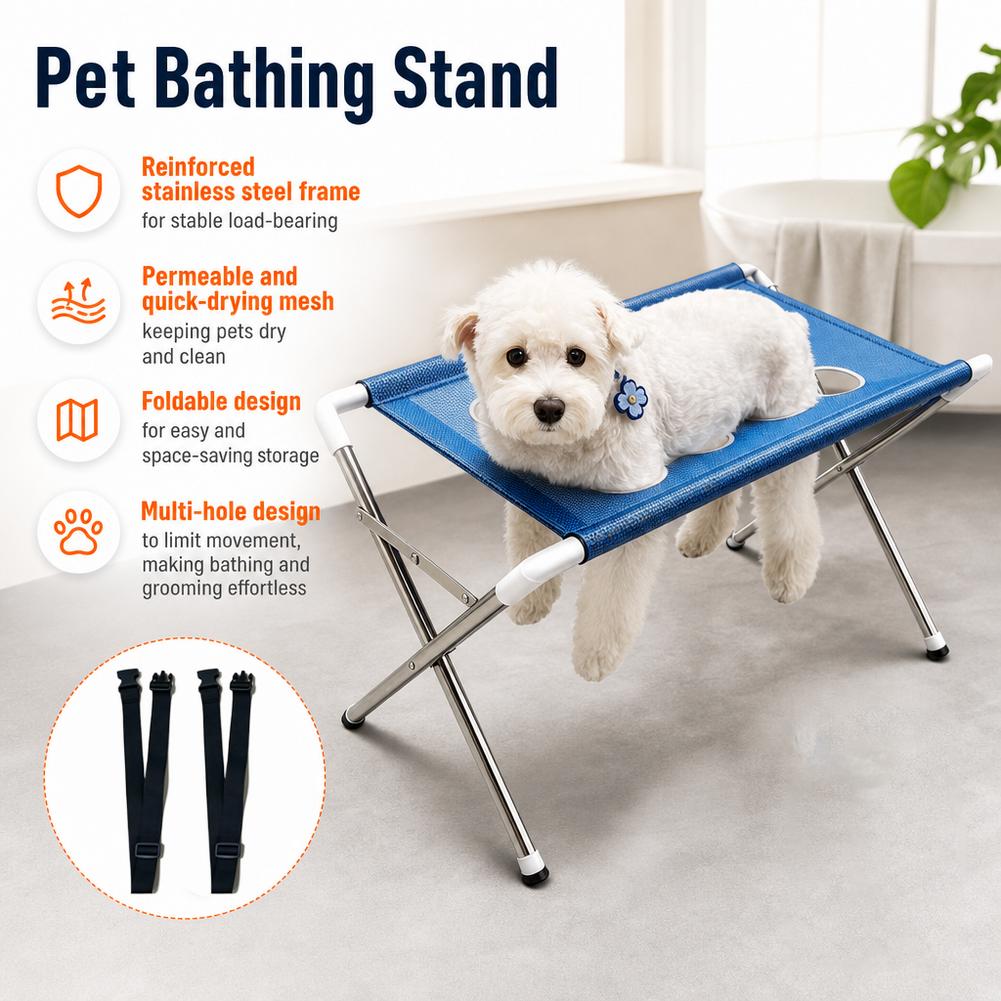 通気性のあるメッシュペットバススタンド 折りたたみ式 猫犬用 - Water Bath Laboratory のレビューと価格