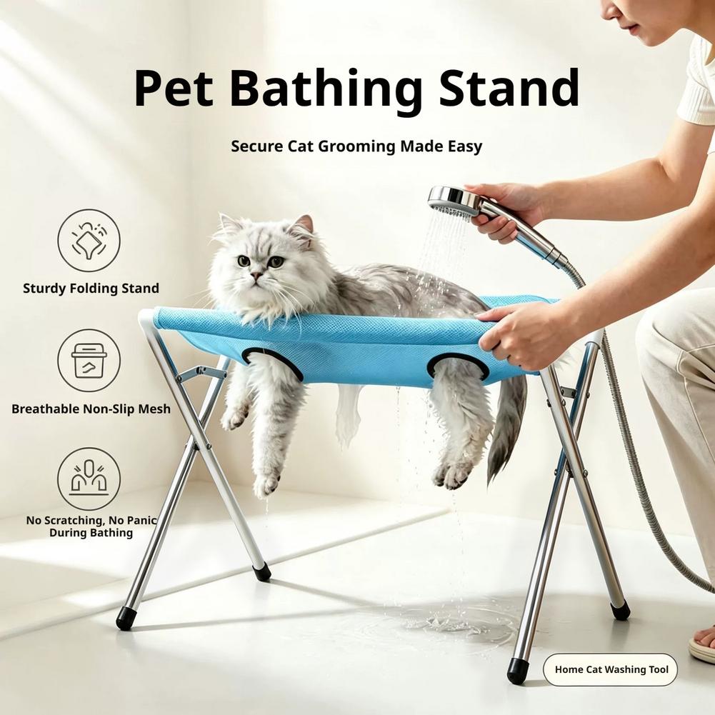 通気性のあるメッシュペットバススタンド 折りたたみ式 猫犬用 - Water Bath Laboratory のレビューと価格