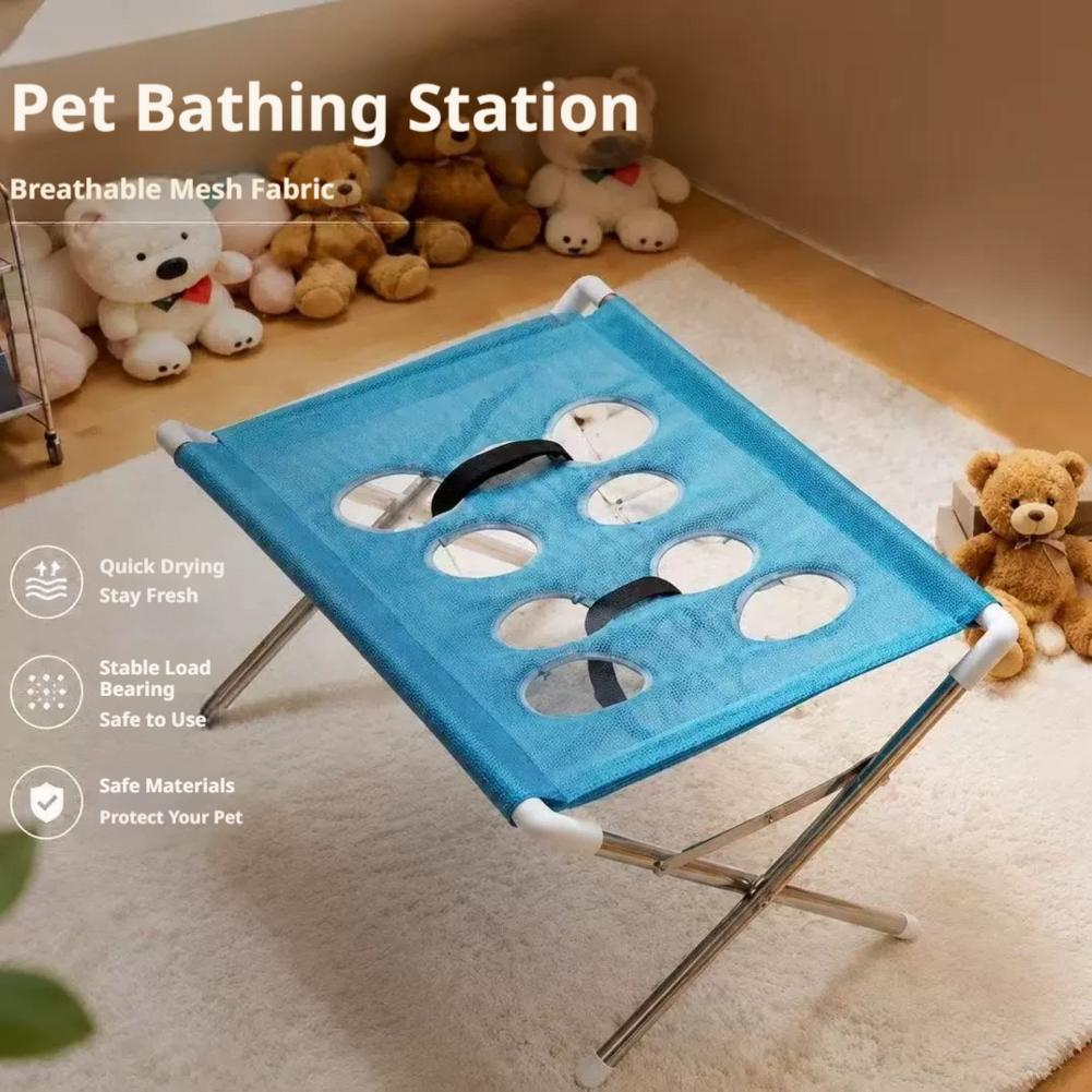 通気性のあるメッシュペットバススタンド 折りたたみ式 猫犬用 - Water Bath Laboratory のレビューと価格