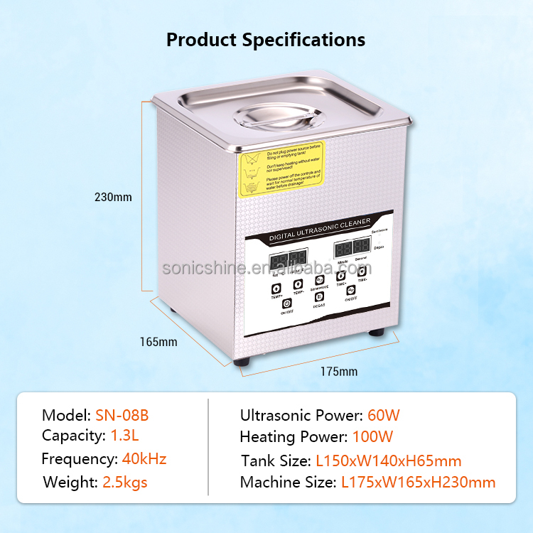 SN-08B 1.3L電動超音波洗浄機、ラボ、医療、歯科器具 - Medical Lab Ultrasound のレビューと価格
