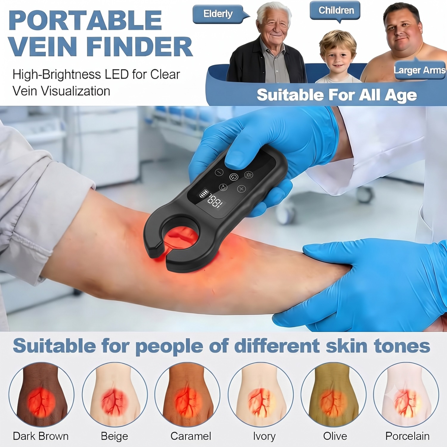 医療用静脈検出器 LED静脈赤外線スキャナー ハンドヘルド血 - Medical Lab Science のレビューと価格
